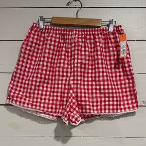 Colsie Red Gingham Lounge Shorts/ PJs